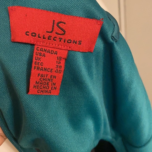 JS Collections Spaghetti Strap Zipper Back Shutter Pleat Stretch Satin - Picture 12 of 13